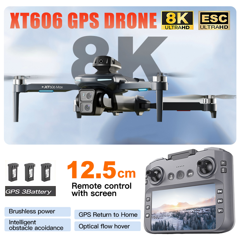 Drone Kit Professional - Dron XT606 MAX 3 con Batería,